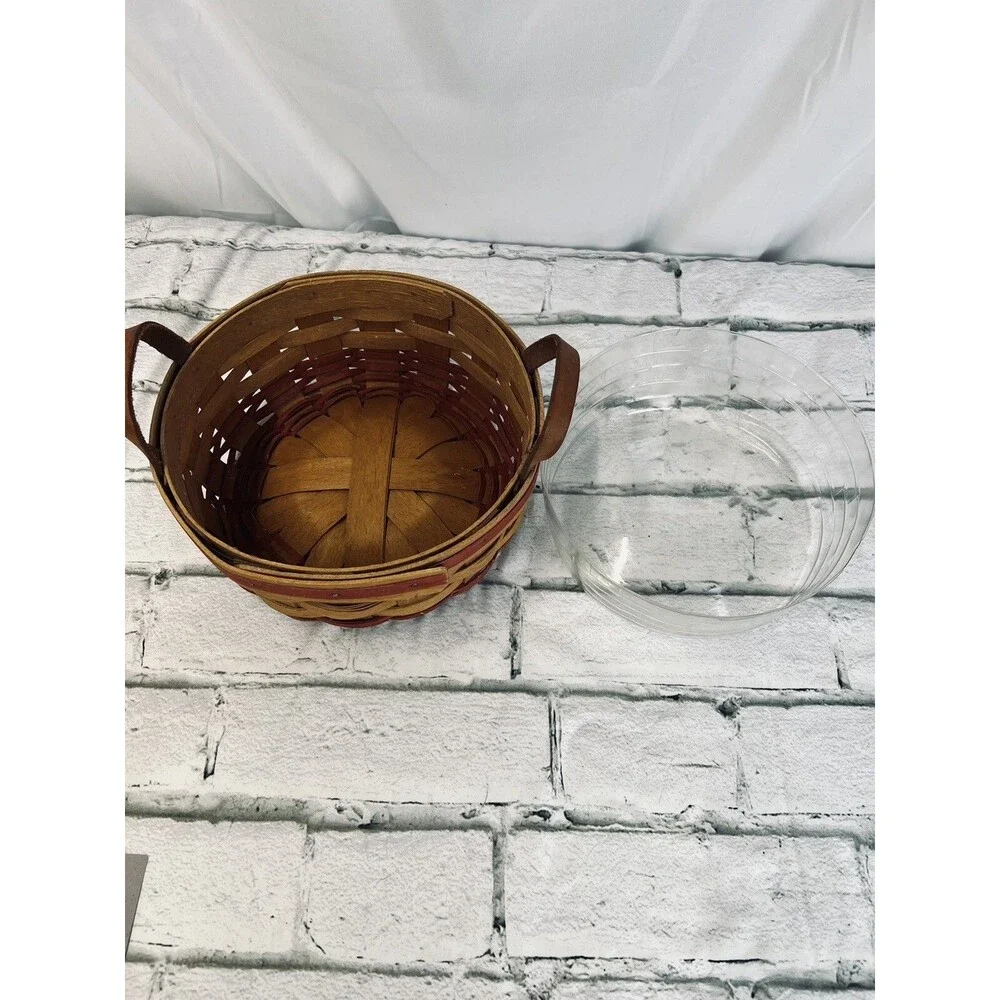 1995 Longaberger Mother's Day Basket Of Love w/Protector 2 Leather Handles 18805